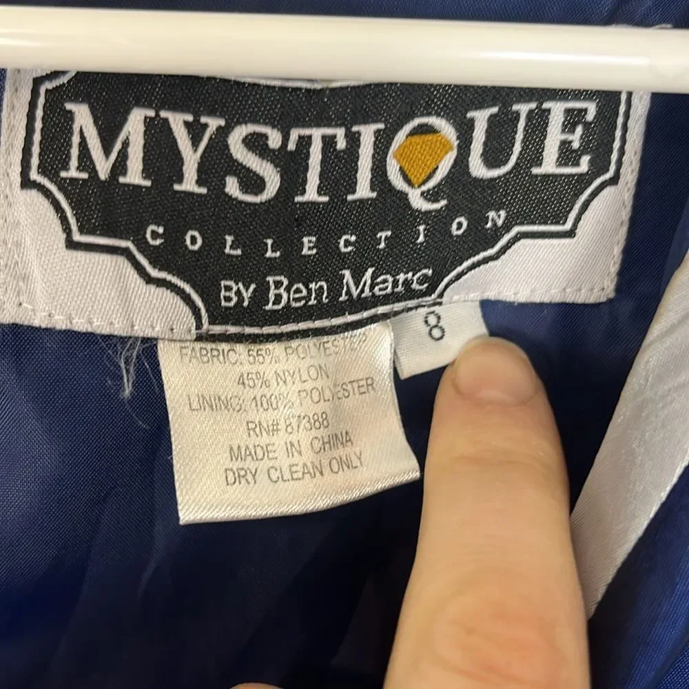 Blue and Silver Mystique by Ben Marc Two Piece Suit Women's 8